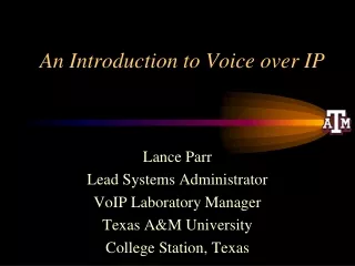 An Introduction to Voice over IP