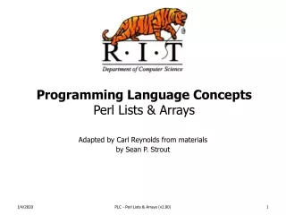 Programming Language Concepts Perl Lists &amp; Arrays