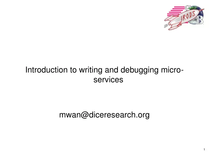 introduction to writing and debugging micro