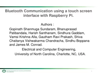 Bluetooth Communication using a touch screen interface with Raspberry Pi.
