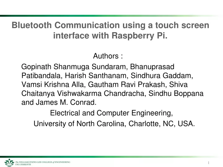 bluetooth communication using a touch screen interface with raspberry pi