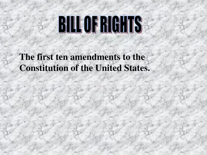 bill of rights