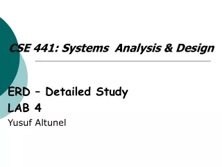CS E  4 4 1: Systems  Analysis &amp; Design