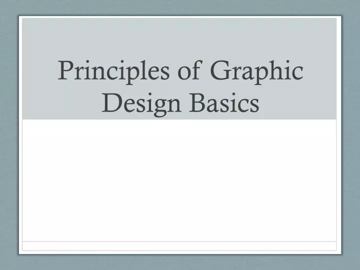 principles of graphic design basics