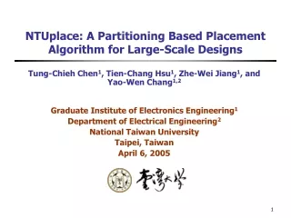 NTUplace: A Partitioning Based Placement Algorithm for Large-Scale Designs