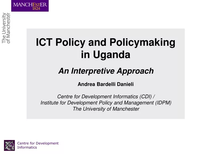 ict policy and policymaking in uganda