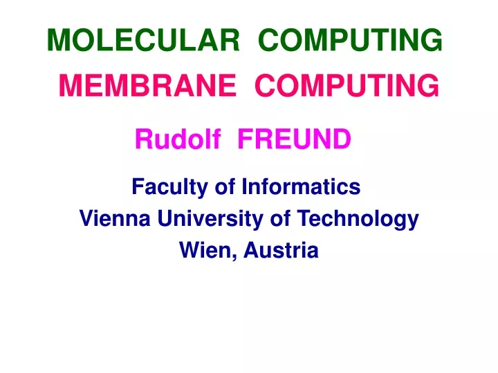 membrane computing