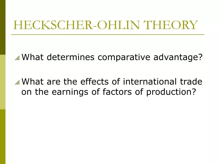heckscher ohlin theory