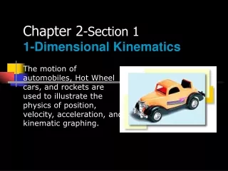 Chapter 2 -Section 1 1-Dimensional Kinematics