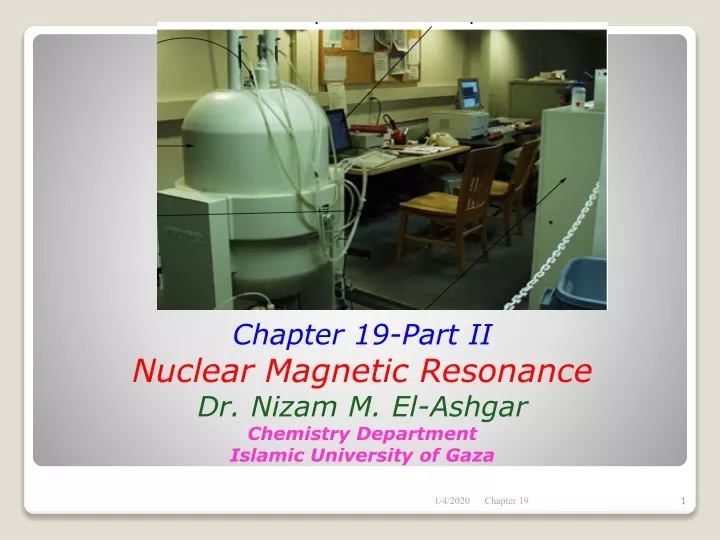 chapter 19 part ii nuclear magnetic resonance