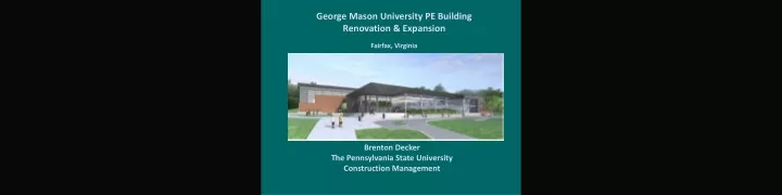 george mason university pe building renovation