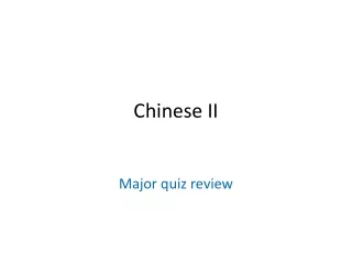 Chinese II