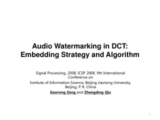 Audio Watermarking in DCT: Embedding Strategy and Algorithm