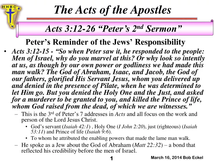 peter s reminder of the jews r esponsibility acts