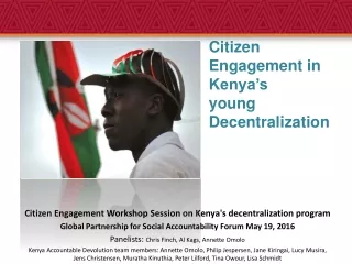 Citizen Engagement Workshop Session on Kenya's decentralization program
