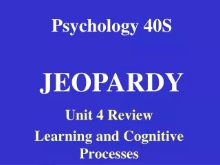 Psychology 40S