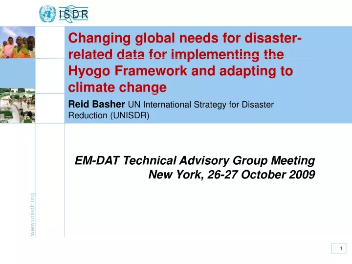 reid basher un international strategy for disaster reduction unisdr