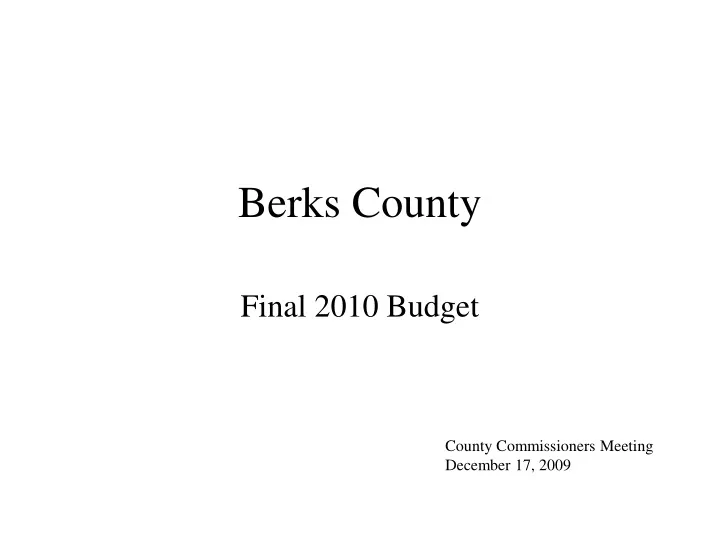 PPT Berks County PowerPoint Presentation, free download ID9539128