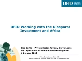 DFID Working with the Diaspora: Investment and Africa