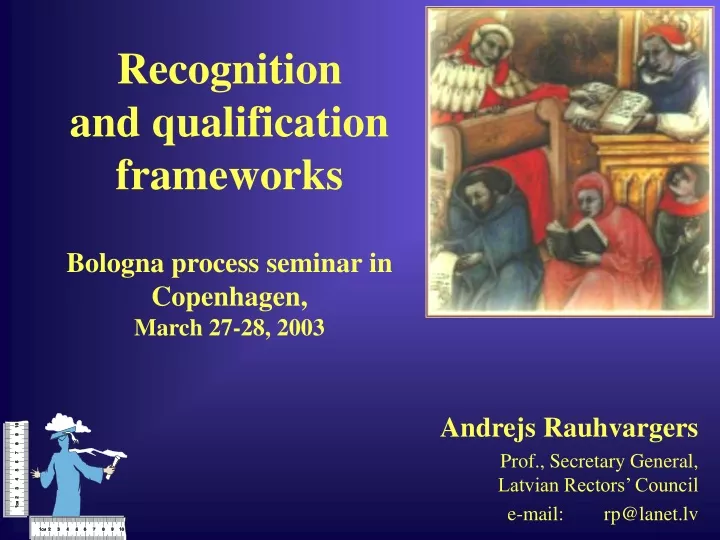 recognition and qualification frameworks bologna process seminar in copenhagen march 27 28 2003