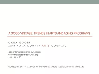 A Good vintage: Trends in Arts and Aging programs