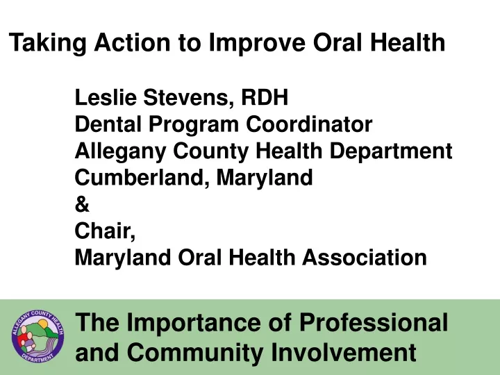 taking action to improve oral health