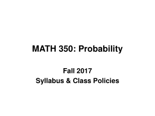 MATH 350: Probability