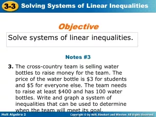 Solve systems of linear inequalities.