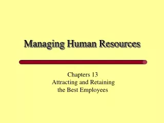 Managing Human Resources