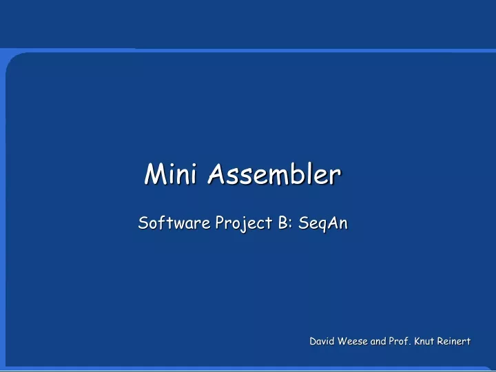 mini assembler software project b seqan