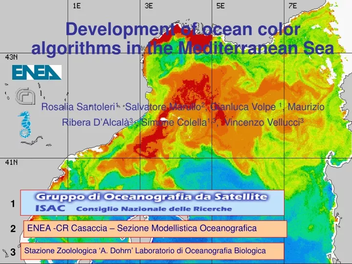 development of ocean color algorithms