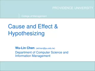 Cause and Effect &amp; Hypothesizing