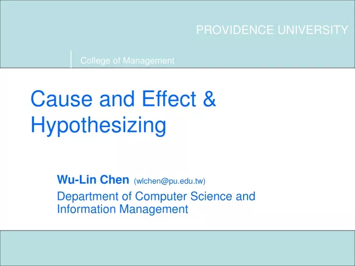 cause and effect hypothesizing