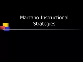 Marzano Instructional Strategies