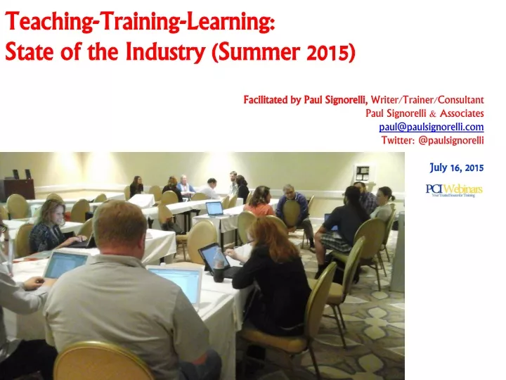 teaching training learning state of the industry