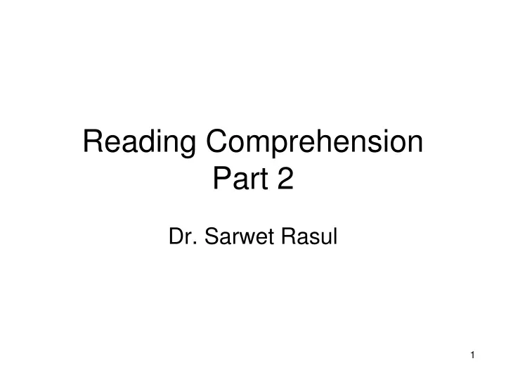 reading comprehension part 2
