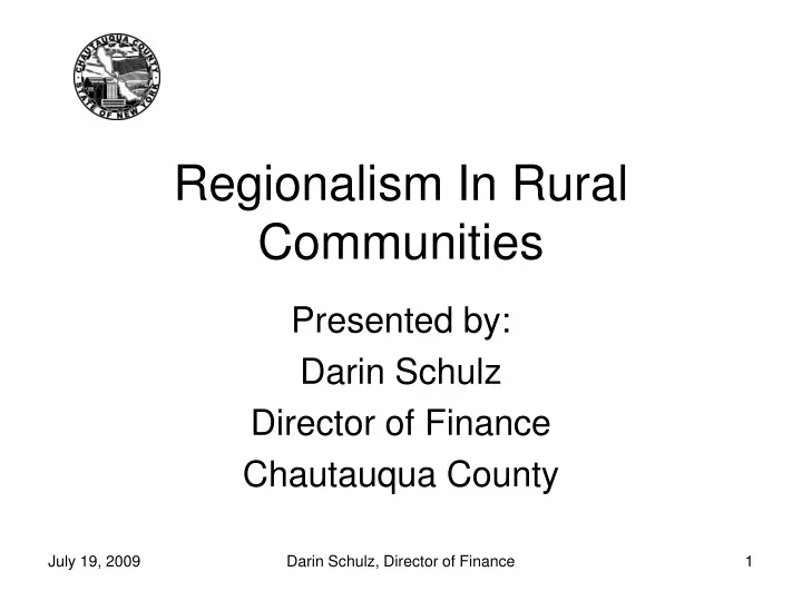 regionalism in rural communities