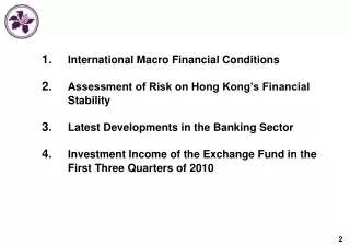 International Macro Financial Conditions Assessment of Risk on Hong Kong’s Financial Stability