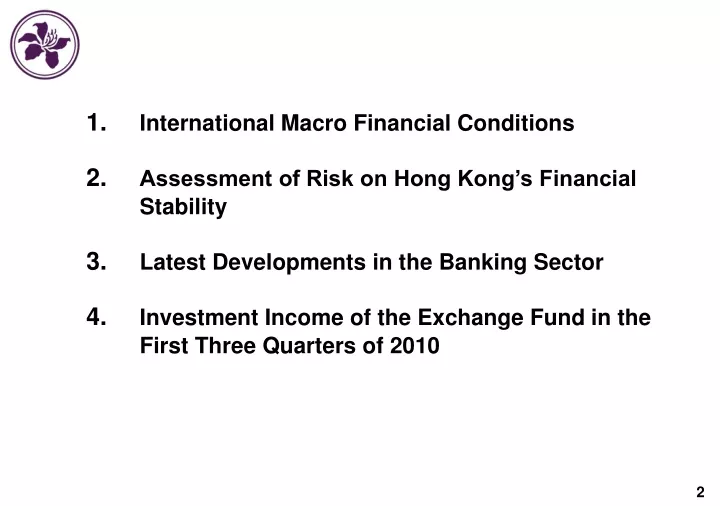international macro financial conditions