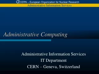 Administrative Computing