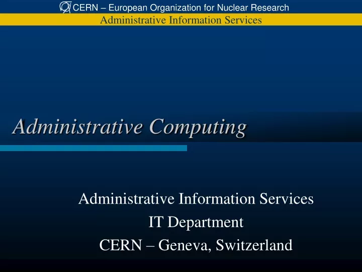 administrative computing