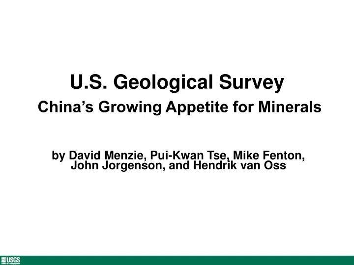 u s geological survey china s growing appetite for minerals
