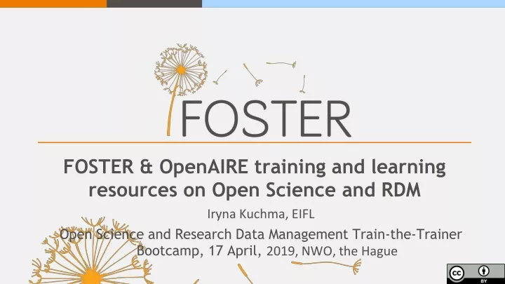 foster openaire training and learning resources