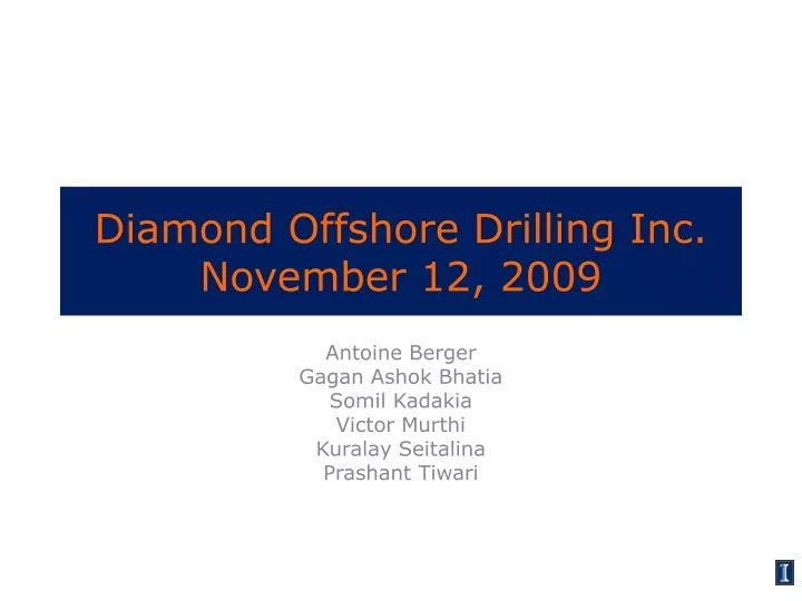 diamond offshore drilling inc november 12 2009