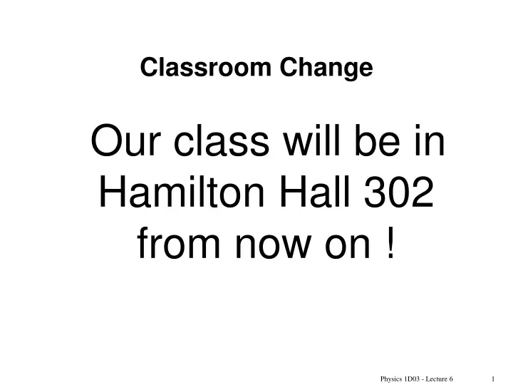 classroom change