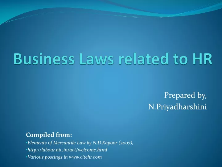 business laws related to hr