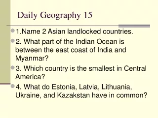 Daily Geography 15