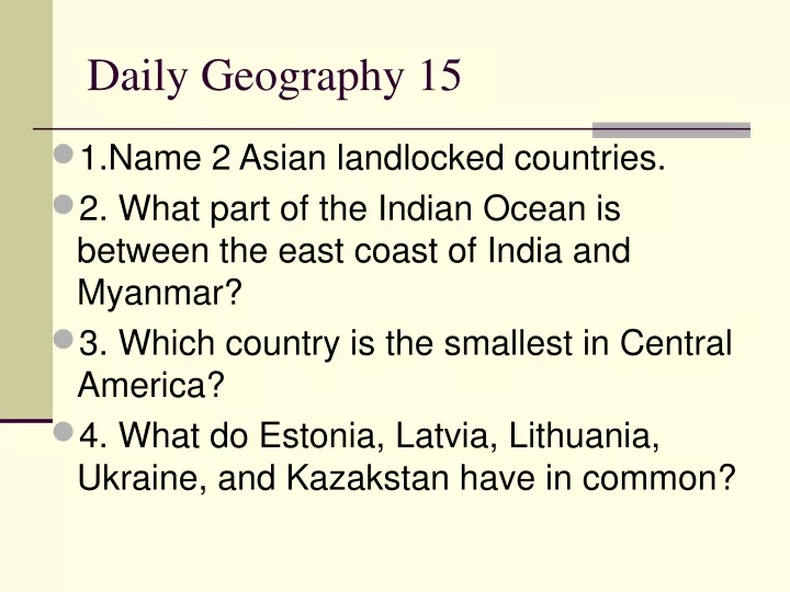 daily geography 15