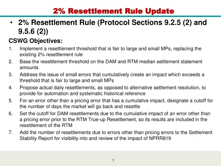2 resettlement rule update