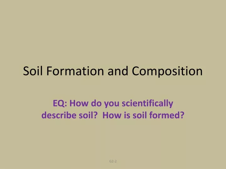 soil formation and composition
